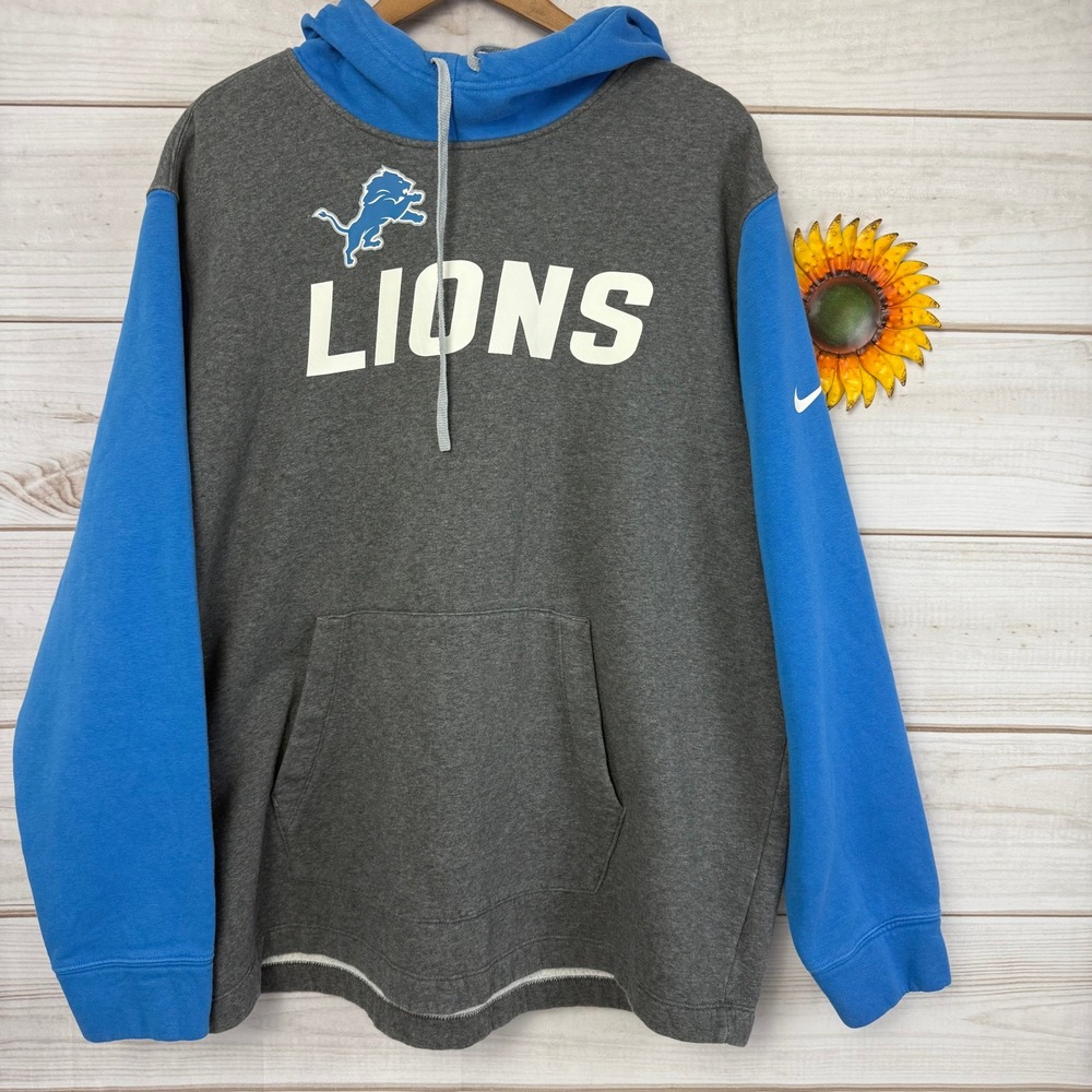 Nike NFL Detroit Lions Hoodie Sweatshirt Mens XL‎